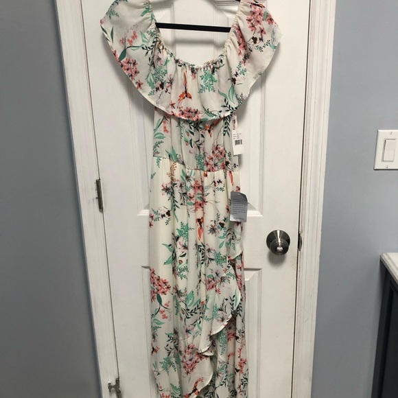 bailey blue Dresses & Skirts - Bailey Blue Floral Print Maxi Dress Ruffle Size Large NWT Nordstrom